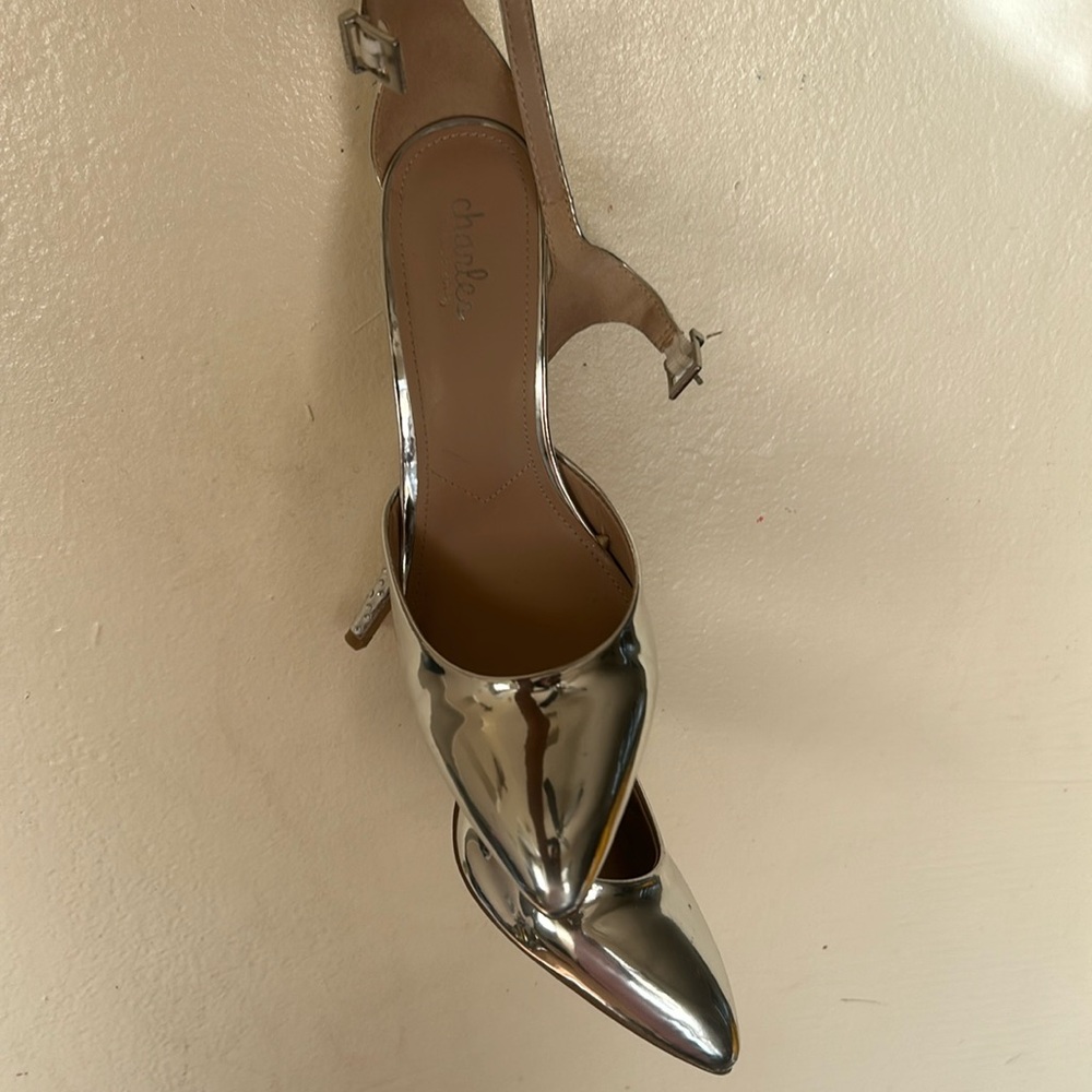 CHARLES DAVID - D'Orsay Rhinestone Silver Pump - SZ 9